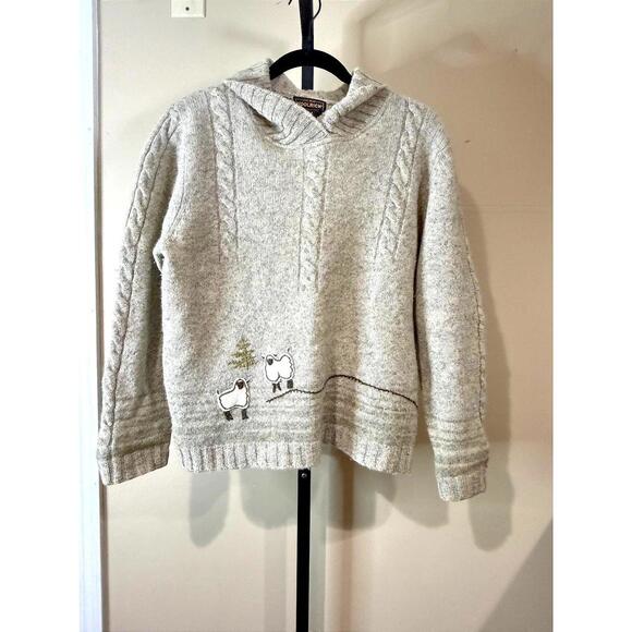 Woolrich Sweaters - Woolrich Gray Cowl Neck Sweater with Sheep Design